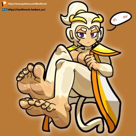 1girls 2022 2022s 2d 2d_(artwork) 2d_artwork adora_(bloons_tower_defense) alternate_version alternate_version_available bloons_td_6 bloons_tower_defense blush blush_lines blushing_female btd6 clothed clothed_female clothing feet feet_out feet_up female female_focus female_only foot_fetish foot_focus foot_out haplorhine headwear monkey monkey_girl ninja_kiwi priest priestess primate purple-eyed_female purple_eyes reathroch request sfw tail yellow-haired_female yellow_fur yellow_hair yellow_nail_polish yellow_nails yellow_tail