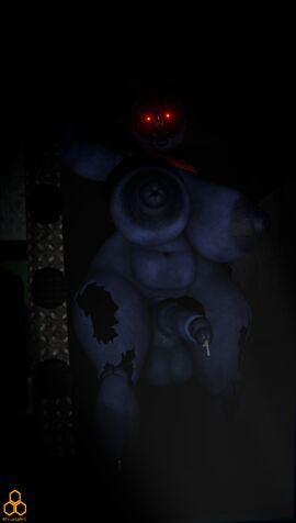 3d 3d_(artwork) absurd_res animatronic anthro balls big_balls big_breasts bodily_fluids bonnie_(fnaf) bow_tie breasts faceless female five_nights_at_freddy's five_nights_at_freddy's_2 futanari genital_fluids genitals hi_res imminent_rape intersex lagomorph leporid machine mammal nude penis precum purple_body rabbit red_eyes robot scottgames solo thick_thighs triata withered_bonnie withered_bonnie_(octal)