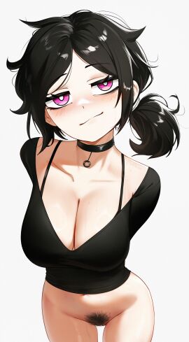 ashley_graves black_hair breasts female large_breasts purple_eyes tagme the_coffin_of_andy_and_leyley waligner