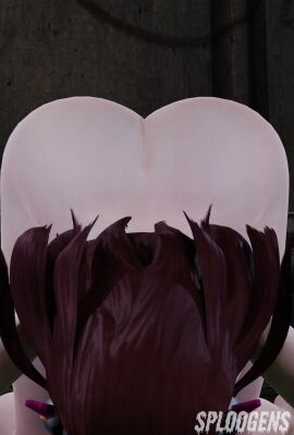 1girls 3d 3d_(artwork) ass ass_up big_ass breasts busty d.va female on_knee on_knees overwatch overwatch_2 solo solo_female solo_focus sploogens