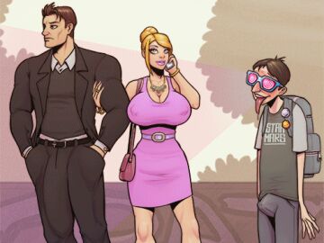 2boys animated areolae balls bimbo bisexual bisexual_male character_request devil_hs female glasses innie_pussy light-skinned_female light-skinned_male light_skin male muscular nerd nerdy nerdy_male nipples original original_character original_characters penis pussy see-through see-through_clothing small_bulge tagme talking_on_phone vagina waiting x-ray x-ray_glasses x-ray_vision