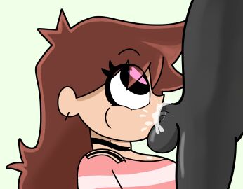 blowjob brown_hair chocker cum cum_in_mouth deepthroat fellatio female heart-shaped_pupils shannon_gurr shgurr youtube youtuber