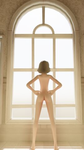 3d 3d_(artwork) ass breasts brown_hair completely_nude female fortnite fortnite:_battle_royale naked naked_female nude nude_female skye_(fortnite) small_breasts smaller_female