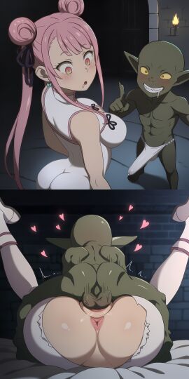 1boy 1boy1girl 1girls 2koma ai_generated anus ass asshole balls_deep before_and_after big_ass big_butt blush bubble_ass bubble_butt clothed clothed_female clothing deep_penetration drooling dungeon eyebrows eyelashes female female_penetrated grin heart_symbol hentai4life huge_ass huge_butt indoors intersex interspecies legs_up light-skinned_female light_skin looking_at_bulge looking_down male male/female male_penetrating male_penetrating_female mating_press novelai pale-skinned_female pale_skin penetration penis_in_pussy pink_hair ripped_clothing round_ass round_butt sex sideboob size_difference smaller_male squatting standing taller_female tao_(dai_nana_oji) tensei_shitara_dai_nana_ouji_dattanode kimamani_majutsu_o_kiwamemasu vaginal_penetration vaginal_sex yellow_eyes