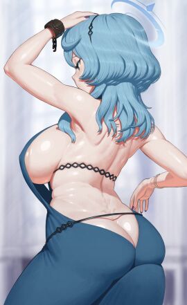 1girls accurate_body_type ako_(blue_archive) ako_(dress)_(blue_archive) alternate_costume areola areola_slip areolae ass ass_cleavage ass_crack back_view background backless_dress backless_outfit bare_back big_breasts big_thighs blue_archive blue_hair bracelet bracelets breasts butt_crack dress dress_only fancy_clothing female female_focus female_only hair hair_between_eyes hair_ornament hairband hand_cuff huge_breasts human large_breasts light-skinned_female light_blue_hair light_skin looking_away maruko_tooto nail_polish nails nails_painted nice_ass nipple_slip nipples no_bra no_panties open_back_dress open_clothes painted_nails pale-skinned_female pale_skin part_1 plump pose posing posing_for_the_viewer purple_nails round_ass round_butt shiny_skin side_view sideboob skimpy skimpy_clothes skimpy_dress skimpy_outfit smooth_skin solo solo_female solo_focus thick_thighs thighs unaware underboob wardrobe_malfunction wet wet_body wet_skin