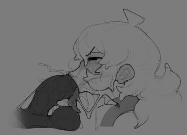 :>= black_cock blowjob blowjob_face blowjob_focus dark-skinned_male dark_skin deepthroat drooling drooling_on_penis drooling_tongue fellatio friday_night_funkin girlfriend_(friday_night_funkin) gray_background half-closed_eyes licking_balls red_ears red_face sloppy sloppy_blowjob sucking sucking_penis swallowing sweat sweatdrop sweating sweaty_face throat_bulge tongue tongue_on_balls tongue_out tongue_out_blowjob utaro_uta v-shaped_eyebrows