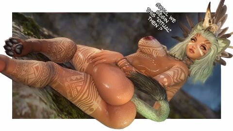 3d ass back back_view big_ass big_butt bird_skull bones_in_hair breasts cat_ears cat_eyes cat_girl catgirl dark-skinned_female dark_skin feather_in_hair feline feline_humanoid female final_fantasy final_fantasy_xiv hair_ornament jewelry_only kemono kemonomimi kimeya lion_ears lion_tail miqo'te naked_female paws pinup ritual ritual_sex shiny_ass shiny_skin short_hair silver_hair simple_background sitting_on_side solo solo_female solo_focus tagme tanned tanned_female tanned_skin text thighs tribal tribal_markings tribal_tattoo wet_skin white_hair wide_hips xiversk yellow_eyes