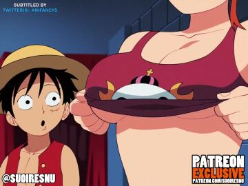animated big_penis black_hair blowjob breasts breasts_out cum cum_in_pussy cum_inside dialogue english_text female large_penis male monkey_d_luffy nami_(one_piece) on_top one_piece orange_hair reverse_cowgirl_position sex spanish_text straw_hat sucking sucking_penis suoiresnu tagme text vaginal_penetration video vudeo