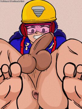 1dickgirl anus anus_peek ass balls big_ass big_balls big_penis bottomless brawl_stars clothed clothing cock dickgirl feet futa_sans_pussy futanari human intersex jacky_(brawl_stars) partially_clothed penis self_upload solo wide_hips