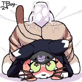 2024 a_cat_is_fine_too all_fours anal anal_penetration anal_sex animated anthro artist_name ass ass_up balls big_ass big_butt black_clothing black_eyebrows black_headwear black_nose black_topwear blush bodily_fluids body_part_in_ass bottomless bottomless_anthro bottomless_female brown_body brown_fur brown_tail brown_whiskers butt_ripples capcom clothed clothing cum cum_in_ass cum_inside cum_on_ass cum_on_butt cum_on_own_penis cum_on_penis cum_on_self cum_string digital_media_(artwork) dipstick_tail disembodied_penis duo erection eyebrows eyelashes felid felyne female female_focus female_penetrated from_behind_position front_view fur furry genital_fluids genitals gloves_(marking) green_sclera headgear headwear heart_eyes heart_symbol leg_markings looking_at_viewer looking_pleasured lynian male male/female male_on_anthro male_penetrating male_penetrating_anthro male_penetrating_female mammal markings monster_hunter monster_hunter_stories_2:_wings_of_ruin palico partially_clothed partially_clothed_anthro partially_clothed_female pawpads penetration penile penile_penetration penis penis_in_ass pixel_(artwork) pixel_animation pixel_art raised_tail sex short_playtime simple_background smile socks_(marking) solo_focus striped_body striped_fur stripes t-boy tail tail_markings tan_body tan_fur tan_tail thigh_ripples topwear tsukino_(monster_hunter_stories) whiskers white_background white_balls white_body white_fur white_penis