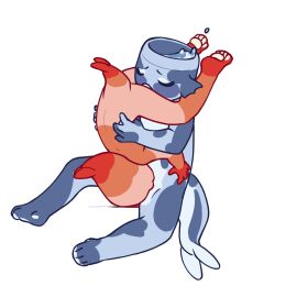 2boys 69 69_position angryfish blue_body cuntboy dandy's_world finn_(dandy's_world) fins gay height_difference intersex male oral oral_penetration oral_sex orange_body paws pink_body shrimpo_(dandy's_world) tail water yani_yugos yaoi