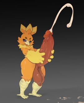 absurd_res anthro avian balls beak big_balls big_penis bodily_fluids cum cumshot ejaculation freckles front_view generation_3_pokemon genital_fluids genitals hi_res huge_balls huge_cock hyper hyper_balls hyper_genitalia hyper_penis male masturbation nintendo penile penile_masturbation penis pokemon pokemon_(species) scuted_legs scutes small_but_hung solo standing tacogatooooo torchic torchy