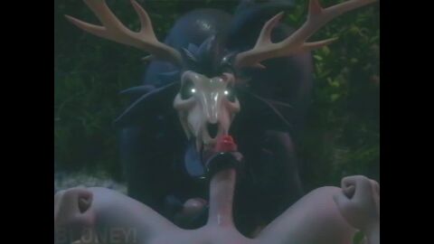 10_seconds 1boy 1girls 3d animated anthro antlers areola ass big_ass big_breasts big_thighs black_body bloney breasts butt creature female fur furry huge_ass huge_breasts huge_thighs human human_on_anthro licking licking_penis looking_at_viewer male monster monster_girl nipples no_sound open_mouth original outdoors penis shaking_ass shaking_butt shorter_than_10_seconds skull_head sound swaying tagme tail thick_thighs thighs vertical_video video vulgarvictor wendigo wide_hips