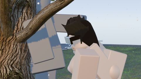 3d blender blender_(software) blowjob cheek_bulge cum cum_in_mouth cum_on_penis cum_overflow dummy_(roblox) fellatio female highlandr34 holding_head iris_(rusmynth) leaning leaning_against_tree leaning_on_tree male male/female penis roblox robloxian