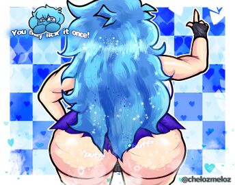 back_view behind_view blue_hair blue_hair_female bubble_ass bubble_butt chubby chubby_female dumptruck_ass female female_focus female_only friday_night_funkin friday_night_funkin_mod grey_panties inviting revealing_clothes skirt skyblue skyblue_(friday_night_funkin) skyverse solo solo_female steamy sweaty thick_thighs visible_pussy visible_vagina voluptuous voluptuous_female