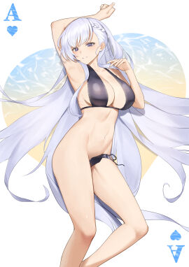 1girls absurd_res absurdres adult arm_above_head arm_up armpits azur_lane bare_armpits bare_arms bare_belly bare_calves bare_chest bare_hands bare_hips bare_knees bare_legs bare_midriff bare_navel bare_shoulders bare_skin bare_thighs bare_torso barefoot belfast_(azur_lane) belly belly_button bikini bikini_bottom bikini_bottom_removed bikini_only bikini_removed bikini_top black_bikini black_bikini_bottom black_bikini_only black_bikini_top black_string_bikini black_swimsuit black_swimwear blue_background breasts cleavage collarbone dot_nose elbows exposed exposed_armpits exposed_arms exposed_belly exposed_legs exposed_midriff exposed_shoulders exposed_thighs exposed_torso female female_focus female_only fingernails fingers full_body groin half_naked hand_above_head hand_up head_tilt high_resolution highres hourglass_figure knees knees_up large_breasts legs light-skinned_female light_skin long_hair looking_at_viewer lordol naked naked_female navel nude nude_female parted_lips purple-eyed_female purple_eyes pussy shoulders sideboob silver-haired_female silver_hair simple_background skinny skinny_female skinny_waist slender_body slender_waist slim_female slim_waist smile smiling smiling_at_viewer solo string_bikini swimsuit swimwear thick_thighs thighs thin_waist tilted_head underboob v-line white-haired_female white_background white_eyebrows white_hair wide_hips yellow_background