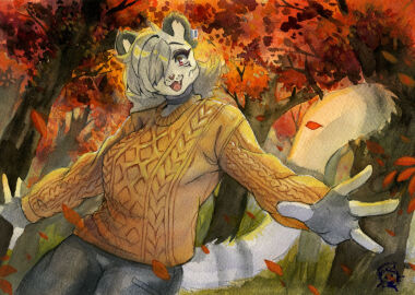 big_breasts breasts female furry huge_breasts murazaki tagme thick_thighs watercolor_(artwork) wide_hips yvette_(kilinah)