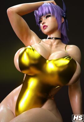 1girls 2024 3d artist_logo artist_signature ayane_(doa) bangs big_breasts breasts busty choker cleavage color colored dead_or_alive female full_color hagiwara_studio hair huge_breasts japanese japanese_female large_breasts light-skinned_female light_skin lipstick long_hair massive_breasts nail_polish nails naughty ponytail purple_hair red_hair red_lipstick red_nail_polish red_nails seductive swimsuit team_ninja thick_thighs thighs video_game video_game_character video_game_franchise video_games voluptuous voluptuous_female