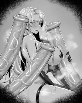 1girls animal_genitalia animal_penis arm_gloves big_breasts blush breasts equine equine_genitalia equine_penis female female_focus female_only giant_penis greyscale horse horsecock hs_mollu huge_cock hyper hyper_penis large_breasts long_hair male monochrome multiple_penises nipple_tape original original_character pasties penis precum precum_drip precum_string side_view solo steam surrounded_by_penises sweat sweating taped_nipples thick_thighs thigh_strap thighs touching_penis uncensored veiny_penis x_pasties zoophilia