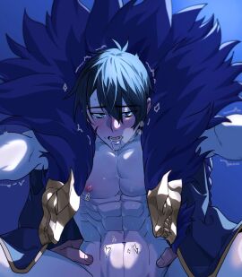 2boys ahe_gao anal anal_sex aphelios bara blush blushing_at_viewer blushing_male cowgirl_position dominant_male dominant_pov female fucked_senseless fucked_silly gaeha_is gay gay_anal gay_domination gay_male gay_sex grabbing_waist jacket jacket_on_shoulders league_of_legends league_of_legends:_wild_rift male male/male male_only muscular muscular_male pov riot_games sett submissive_male toned toned_male top_pov waist_grab yaoi