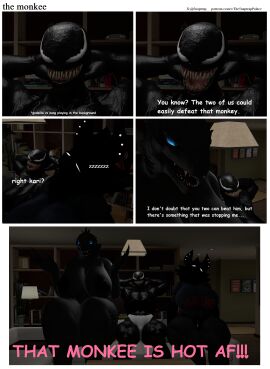 3d_(artwork) 5naptrap absurd_res ass backrooms_creature big_ass big_breasts big_butt big_teeth black_body black_clothing black_nipples black_topwear blue_eyes book breasts clothing comic comic_sans digital_media_(artwork) ear_piercing english_text entity fangs female furniture godzilla godzilla_(series) gorillaz_shirt group hands_behind_head hi_res holding_head humanoid karelia_(acerattman) living_room long_ears looking_at_another macro_female marvel marvel_comics monster night nipples on_sofa panties piercing she-venom sitting sitting_on_sofa sleeping sleeping_on_sofa sofa source_filmmaker_(artwork) symbiote talking_to_another talking_to_partner teeth text the_backrooms thick_thighs toho topwear trio underwear url watching_movie watching_television white_clothing white_eyes white_panties white_underwear wide_hips