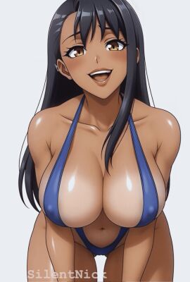 adult_nagatoro ai_generated black_hair breasts playing_with_breasts sexy_body