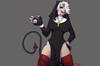 helltaker nun nun_outfit tagme vosmon zdrada_(helltaker)