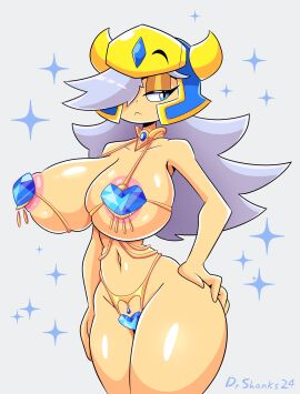 1girls areola_slip big_breasts bikini blue_eyes booby_knight_(drshanks24) booby_quest breasts cleavage drshanks24 female female_only grey_hair hair_over_one_eye hand_on_hip helmet hi_res long_hair looking_at_viewer micro_bikini revealing_clothes skimpy skimpy_bikini skimpy_clothes solo sparkles thick_thighs unamused wide_hips