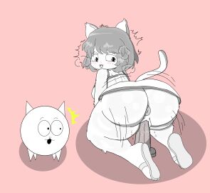 anus ass basic_cat battle_cat big_ass big_butt cat_ears cat_girl cat_tail catgirl dildo dildo_in_pussy dildo_insertion dildo_penetration dildo_riding donut feline female green_hair grey_dildo lipstick moneko moneko_(the_battle_cats) no_dialogue notagoodguy1_(autor) pussy sandles sex_toy the_battle_cats vaginal_penetration white_fur white_skin