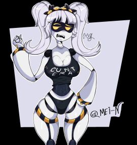 breasts crop_top female female_only j_(murder_drones) large_breasts mei_n murder_drones panties twintails