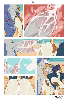 absurd_res anal anal_sex anthro anus arthropod ass balls beach big_balls big_penis bodily_fluids calico_cat clothing comic crab crustacean cum cum_in_ass cum_in_clothing cum_inside cum_on_face cum_while_penetrated decapoda domestic_cat duo ejaculation epic_games felid feline felis fish fortnite gay genital_fluids genitals heart_shaped_tail hi_res internal malacostracan male male/male male_only mammal marine markus_d meowscles penetration penis purradise_meowscles safety_first_steve shark sharp_teeth smile tail tail_grab teeth