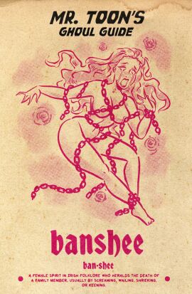 1girls 2024 2d banshee barely_clothed blonde_hair cartoony chains english_text female female_focus female_only original original_character thedarkcartoon