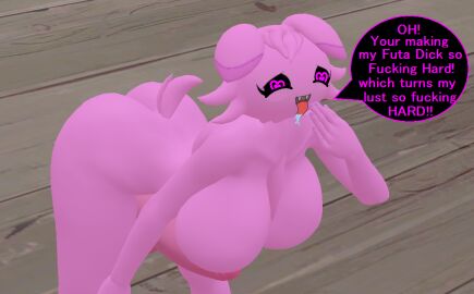 1futa 3d :3 animal_ears animal_nose ass bent_over body_fur breasts collarbone colored_sclera colored_skin completely_nude drooling english_text fangs female furry furry_female futanari hand_to_own_mouth hand_up hanging_breasts happy heart-shaped_pupils huge_breasts indoors intersex leaning_forward looking_at_viewer mouth_drool nipples nude open_mouth original personification pink_fur pink_skin saliva short_hair skullette_(skulltronprime969) skulltronprime969 smile solo speech_bubble standing tail talking thick_thighs thighs tongue tongue_out two-tone_fur wooden_floor