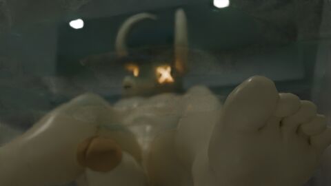 3d feet fnf fnf_mod fnf_mods foot_focus friday_night_funkin friday_night_funkin_mod glowing_eyes hat head horns male male_only penis skull solo solo_male tabi_(homskiy) tagme