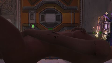 1girls 2k_games 3d arched_back borderlands borderlands_3 breasts completely_nude door face_out_of_frame female gearbox_software head_out_of_frame lying_on_back lying_on_table masturbation moze_(borderlands) naked nipples nude psycho_(borderlands) side_profile side_view sleepycell slot_machine thighs toned toned_female