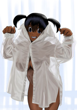 abs arung_samudra_(cessa) ass athletic athletic_female bangs barely_clothed big_ass big_breasts big_thighs black_hair blue_eyes boobs bottomless breasts cessa convenient_censoring convenient_censorship curvy curvy_female curvy_figure cute dark-skinned_female dark_skin erect_nipples erect_nipples_under_clothes female female_only ghost_girl halloween halloween_costume hips large_breasts muscles muscular muscular_arms muscular_female muscular_thighs naked naked_female nervous nervous_smile no_bra no_panties no_underwear nude nude_female shadow silhouette standing sweatdrop thigh_gap topless twintails voluptuous voluptuous_female