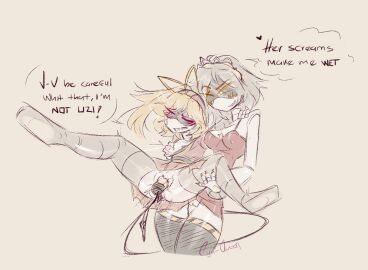 2d 2girls breasts disassembly_drone female female_only glitch_productions head_thrown_back humanoid lizzy_(murder_drones) masturbation multiple_females multiple_girls murder_drones pussy robot robot_girl robot_humanoid rough_sex screen_face sex_toy size_difference small_breasts v_(murder_drones) white_body worker_drone