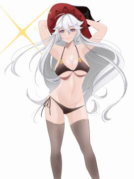 1girls absurd_res absurdres adult adult_female ahoge antenna_hair armpits arms_behind_head arms_up ass_visible_through_thighs bare_armpits bare_arms bare_belly bare_chest bare_hips bare_midriff bare_navel bare_shoulders bare_skin bare_thighs belly belly_button bikini bikini_bottom bikini_only bikini_top black_bikini black_bikini_bottom black_bikini_only black_bikini_top black_hat black_legwear black_stockings black_string_bikini black_swimsuit black_swimwear black_thighhighs breasts busty busty_female calves cleavage closed_mouth_smile collarbone curvy curvy_body curvy_female curvy_figure curvy_hips dot_nose elbows exposed exposed_armpits exposed_arms exposed_belly exposed_midriff exposed_shoulders exposed_thighs eyebrows_visible_through_hair female female_focus female_only full_body granblue_fantasy groin hair_between_eyes half_naked half_nude hands_behind_head hands_up hat high_resolution highres hourglass_figure kagara knees large_breasts lean_figure legs legwear light-skined_female light-skinned_female light_skin lips long_hair looking_at_viewer magisa_(granblue_fantasy) mature_female naked naked_female navel nude nude_female nudity purple-eyed_female purple_eyes shoulders side-tie_bikini simple_background slender_body slender_waist slim_female slim_waist smile smiley_face smiling smiling_at_viewer solo standing stockings string_bikini swimsuit swimwear thick_thighs thighhighs thighs thin_waist v-line wavy_hair white-haired_female white_background white_eyebrows white_hair wide_hips witch_hat