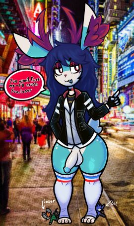 aj_jackalope anthro antlers ass avian big_butt big_penis bird blue_body crush femboy genitals group hair hi_res horn humiliation jackalope lagomorph leporid long_hair male male/male mammal murid murine penis rabbit rat red_eyes rodent rubber2d trio