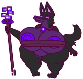 anthro anthro_only ass belly big_ass big_breasts big_butt big_hips big_thighs breasts canine dahliathefox dog_girl fat_ass fat_butt female furry furry_only hips magic_wand mauluhm_(dahliathefox) naked naked_female necklace nipples nude nude_female pussy thick_thighs witch