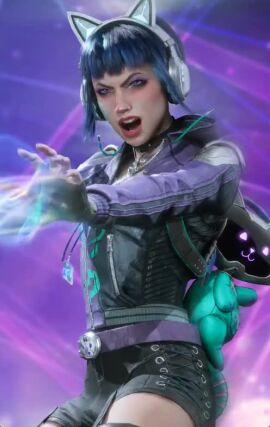 ai_generated booty_shorts egirl flashing headphones nose_piercing opening_shirt paragon phase_(paragon) phase_(predecessor) predecessor tagme video