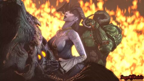 1boy 1girls 3d animated breasts crossover cyberdemon_(2016) cyberdemon_(doom) death demon desire_demon doom doom_(2016) doom_slayer_(doom) dragon_age female male male_death sageofosiris source_filmmaker straight tagme video