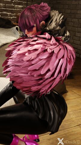 athletic athletic_female breasts busty capcom dawdle3d female female_focus female_only french french_female hourglass_figure manon_legrand pink_hair pinup pinup_pose squatting street_fighter street_fighter_6 tagme wide_hips