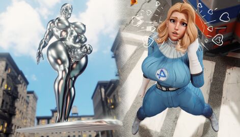 1futa 1girls 3d 3d_(artwork) balls bodysuit breasts cameltoe clothed_female_nude_futa erect_nipples erection fantastic_four fantastic_four:_first_steps female futa_with_female futanari heart heart_symbol hearts hearts_around_head huge_breasts intersex invisible_woman invisible_woman_(first_steps) jarri34 looking_at_partner looking_down looking_pleasured looking_up marvel marvel_comics marvel_rivals marvel_rivals_style shalla-bal silver_skin silver_surfer silver_surfer_(shalla-bal) sue_storm thick_thighs