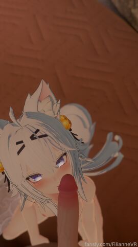 3d above_view big_penis breasts cock dick erect_penis female female_focus filian filian_(vtuber) kneeling licking licking_penis looking_at_viewer male male_pov naked naked_female naked_male nipples on_knees penis pov pov_male small_boobs small_breasts tongue tongue_out uncensored virtual_youtuber white_hair