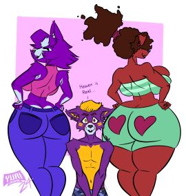 1boy 2girls ass big_ass big_breasts breasts bubble_ass bubble_butt female furry huge_ass huge_breasts jasmine_(yurisylentra) male oc original original_character tagme thick_thighs wide_hips yuri_(yurisylentra) yurisylentra