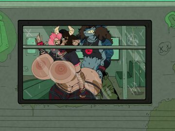 absurd_res against_surface alternative_fashion anarchy_symbol anthro armwear ass beaded_jewelry beads big_ass big_butt bigbun_3 black_tip_reefshark bottomwear bovid bovid_horn bovine bovine_ears bovine_horn bracelet breast_squish breasts breasts_on_glass cargo_pants cargopants cinnamon_(xxmoom00xx) clothing collar duo facial_piercing female finnigan_(zodiaksfallen) fish fishnet_armwear fishnet_clothing fishnet_legwear glass_surface gloves goth grunge grunge_(fashion) grungy handwear hi_res horn jewelry kandi_(jewelry) legwear male male/female mall_goth mammal marine muscular muscular_anthro muscular_male nipples nose_piercing nose_ring on_glass pants pattern_bottomwear pattern_clothing pattern_skirt piercing plaid plaid_bottomwear plaid_clothing plaid_skirt public public_exposure public_nudity public_sex public_transportation ring_piercing sex shark shark_tail shirt silver_chain skirt slightly_chubby slightly_chubby_female spiked_bracelet spiked_collar spikes squish sweatband t-shirt topwear torn_clothing train vandalism vehicle voyeur whaleshark