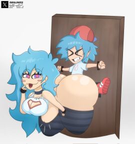 1boy 1girls 2d 2d_(artwork) ambiguous_penetration ass background balls bangs bedroom_eyes blue_hair blush boob_window boyfriend_(friday_night_funkin) breasts casual casual_sex choker crop_top curvaceous curvy curvy_figure eyelashes fangirl female female_rapist femdom fingerless_gloves fingers friday_night_funkin friday_night_funkin_mod hat heart-shaped_pupils huge_ass huge_balls huge_breasts huge_butt huge_cock huge_thighs male male_rape_victim massive_ass massive_breasts massive_butt massive_cock massive_penis partially_clothed penis pinned pinned_to_wall purple_eyes red_hat red_shoes simple_background sky_(friday_night_funkin) skyblue skyblue_(friday_night_funkin) spiky_hair stomach stomach_bulge stomach_deformation susielover12_(artist) thighhighs thighs visible_breath visible_stench visible_teeth white_background white_body white_shirt wood wooden_wall