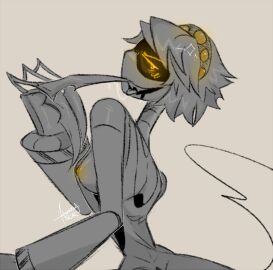 back_view breasts female female_only hornstarkitty murder_drones sideboob v_(murder_drones)