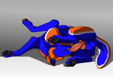 animal_genitalia animal_penis auto_penis_lick black_nose black_pawpads blue_body blue_fur blue_tail canid canine_genitalia canine_penis closed_eyes erection fangs feral fur genitals licking lying male mammal masturbation on_side open_mouth oral oral_masturbation orange_body orange_fur orange_tail pawpads penile penile_masturbation penis red_penis self_lick solo tail teeth tongue tongue_out unbreakable-warrior vein veiny_penis white_tail